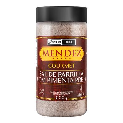 Sal de Parrilla Gourmet Com Pimenta Preta Mendez 500g
