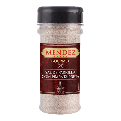 Sal de Parrilla Gourmet Pimenta do Reino Mendez 360g
