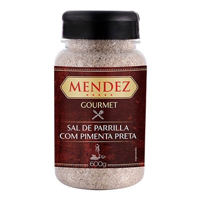 Sal de Parrilla Gourmet Pimenta do Reino Mendez 600g